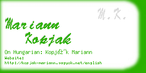 mariann kopjak business card